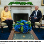 美国总统拜登在白宫会见见德国总理默克尔