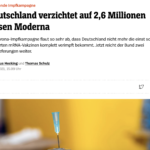 《明镜周刊》报道：德国少了260万剂新冠疫苗Moderna