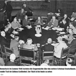 1945年夏天，战胜国在塞西利安霍夫宫的一张圆桌上讨论德国未来的命运。