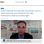 图 德国记者协会主席弗兰克 •于贝尔评施莱辛格辞职发言