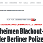 《图片报》报道，柏林警方有针对停电的秘密计划