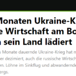 德国新闻报道：乌俄冲突6个月后俄罗斯经济下滑!